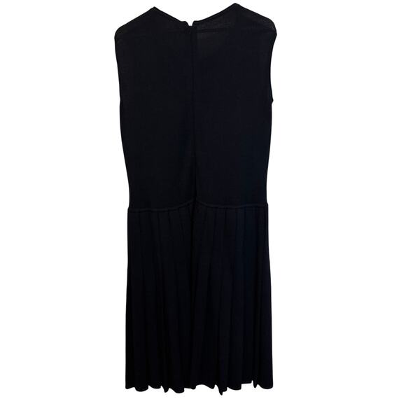 St John Collection Dress Women’s 16 Black Sleeveless Knit Pleated USA Classic - Picture 2 of 10